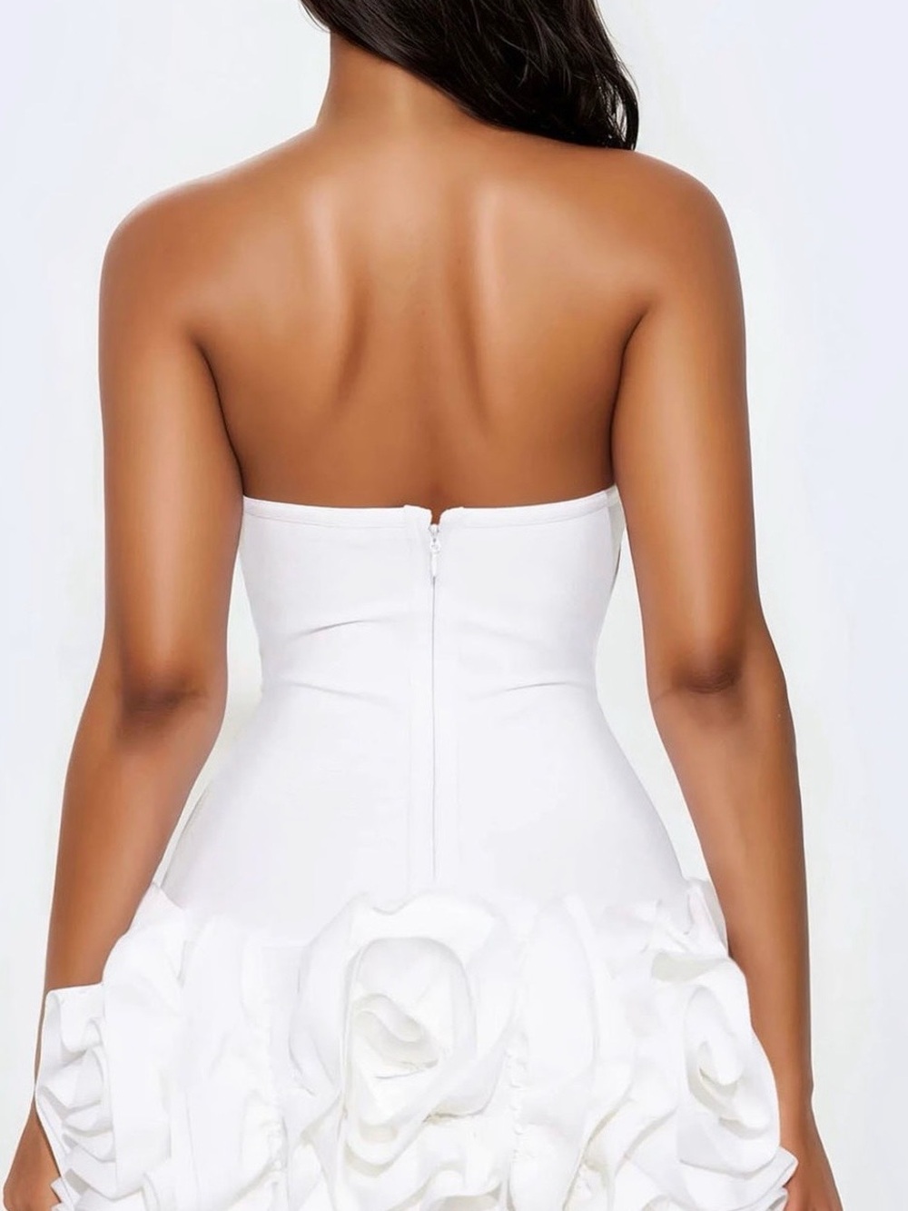 Fashion Nova Blessed Beauty Ruffle Rosette Bandage Mini Dress - Picture 3 of 8